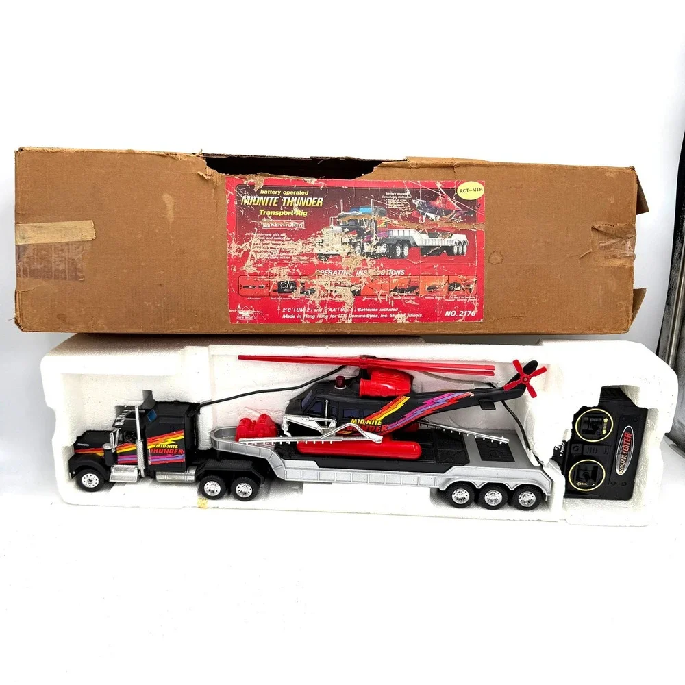 Bright Mid-Nite Thunder Transport Rig Large Black 1980s
